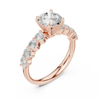 Round Diamond Shared-Prong Engagement Ring in 10k White Gold