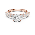 Round Diamond Shared-Prong Engagement Ring in 10k White Gold