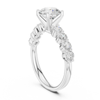 Round Diamond Shared-Prong Engagement Ring in 10k White Gold