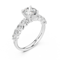 Round Diamond Shared-Prong Engagement Ring in 10k White Gold