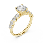 Round Diamond Shared-Prong Engagement Ring in 10k White Gold