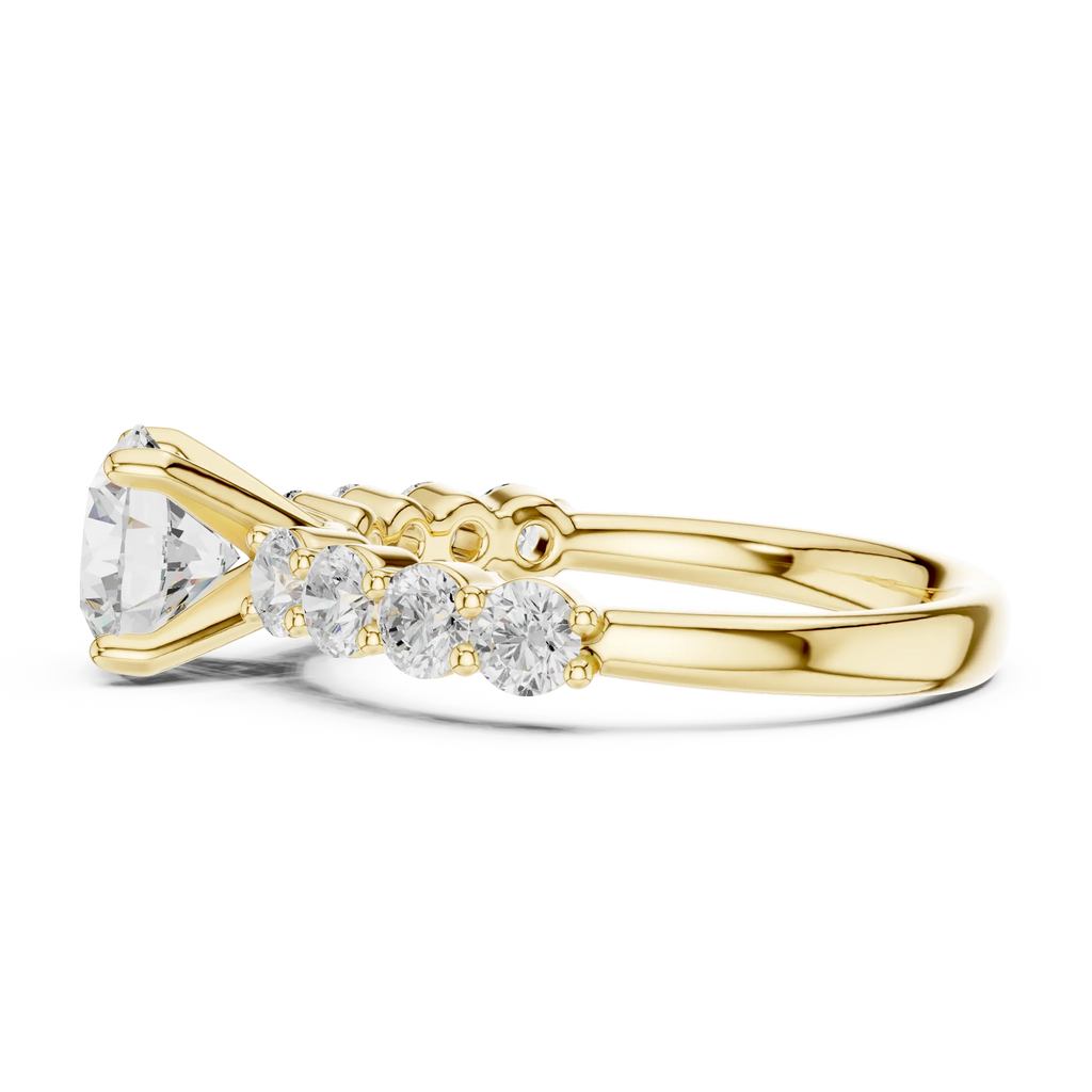 Round Diamond Shared-Prong Engagement Ring in 10k White Gold