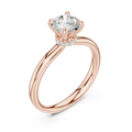 Round Lab Grown Diamond Hidden Halo Solitaire Ring in 14k Rose Gold