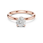 Round Lab Grown Diamond Hidden Halo Solitaire Ring in 14k Rose Gold