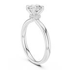 Round Lab Grown Diamond Hidden Halo Solitaire Ring in 14k Rose Gold
