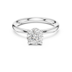 Round Lab Grown Diamond Hidden Halo Solitaire Ring in 14k Rose Gold