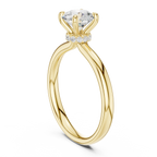 Round Lab Grown Diamond Hidden Halo Solitaire Ring in 14k Rose Gold