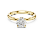 Round Lab Grown Diamond Hidden Halo Solitaire Ring in 14k Rose Gold