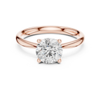 Round Brilliant Diamond Petal Solitaire Ring in 10k Yellow Gold