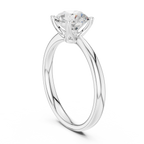 Round Brilliant Diamond Petal Solitaire Ring in 10k Yellow Gold