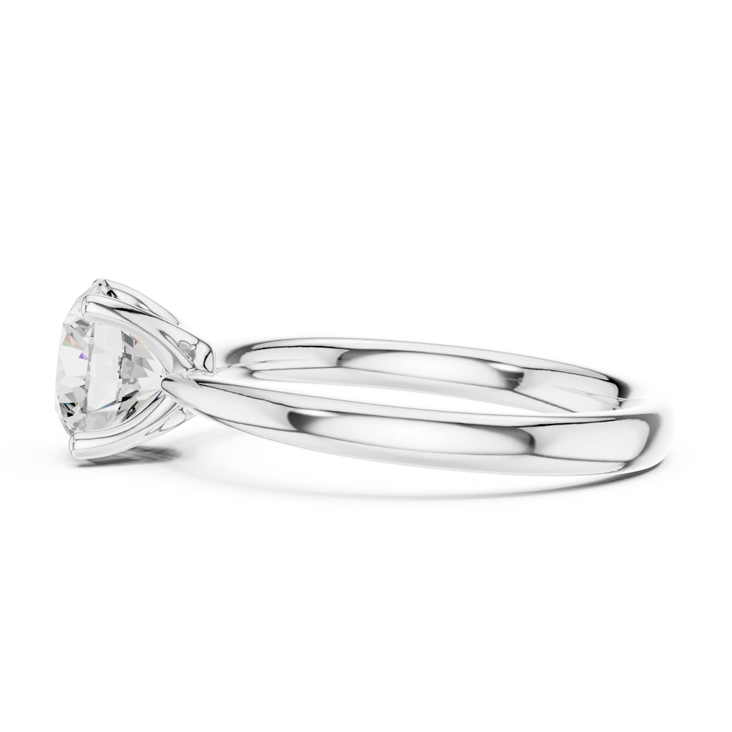 Round Brilliant Diamond Petal Solitaire Ring in 10k Yellow Gold