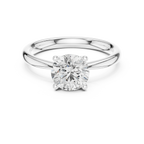 Round Brilliant Diamond Petal Solitaire Ring in 10k Yellow Gold
