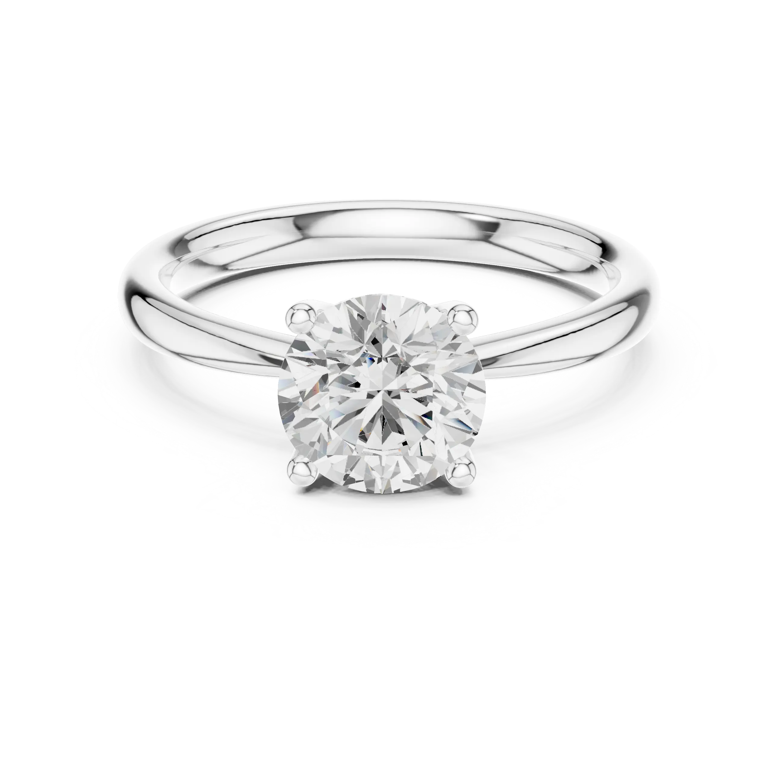 Round Brilliant Diamond Petal Solitaire Ring in 10k Yellow Gold