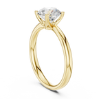 Round Brilliant Diamond Petal Solitaire Ring in 10k Yellow Gold