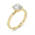 Round Brilliant Diamond Petal Solitaire Ring in 10k Yellow Gold
