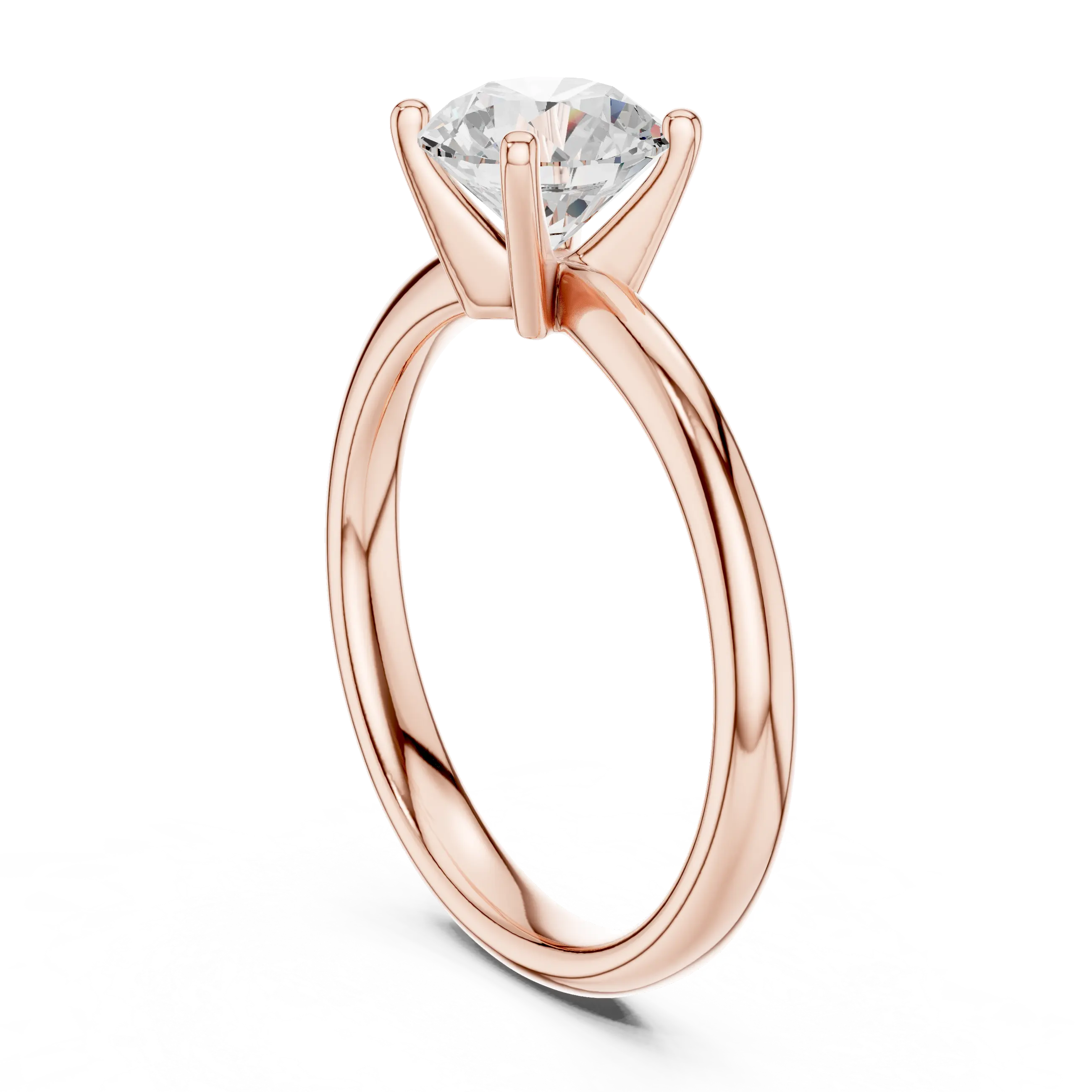Round Brilliant Diamond Solitaire Engagement Ring in 14k White Gold