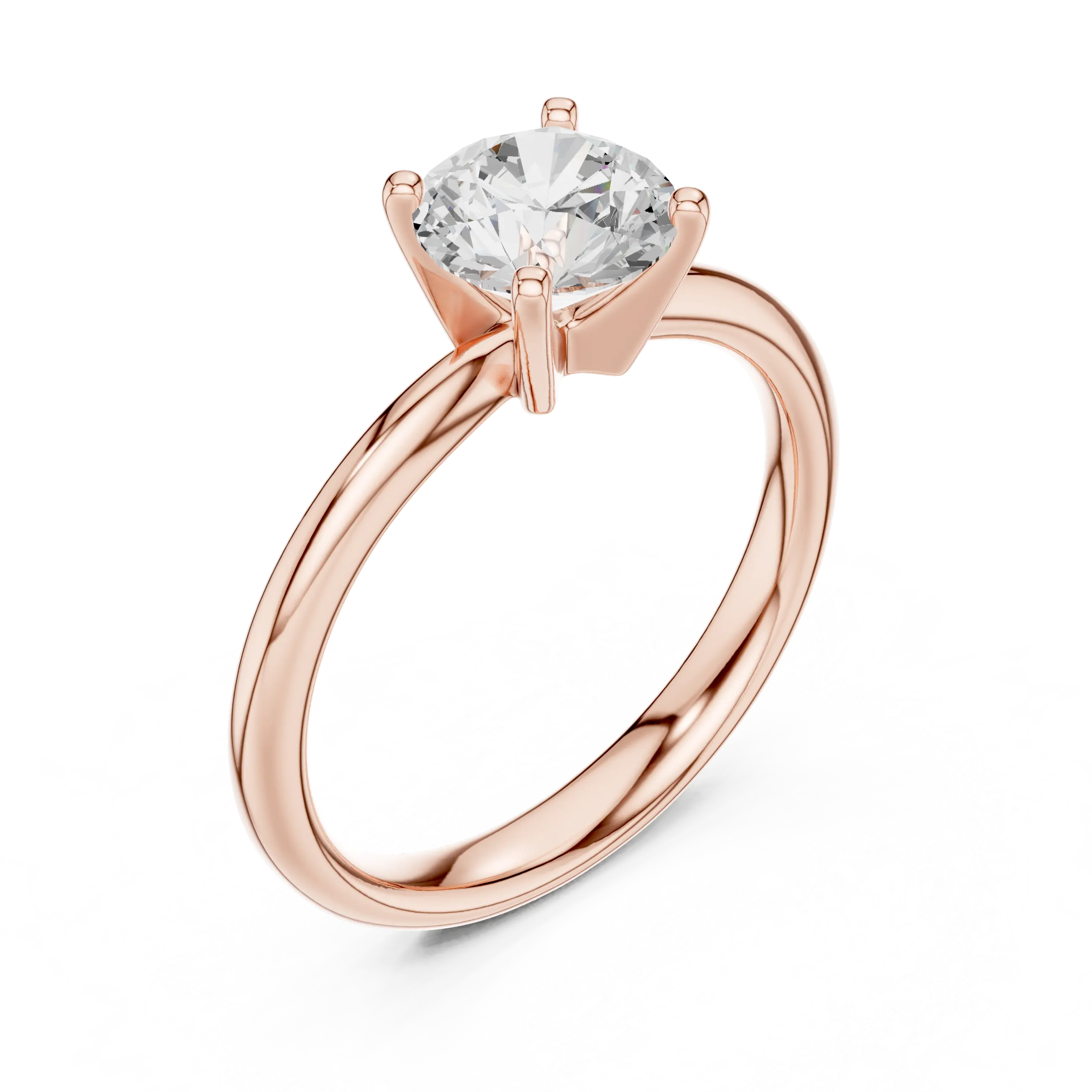 Round Brilliant Diamond Solitaire Engagement Ring in 14k White Gold