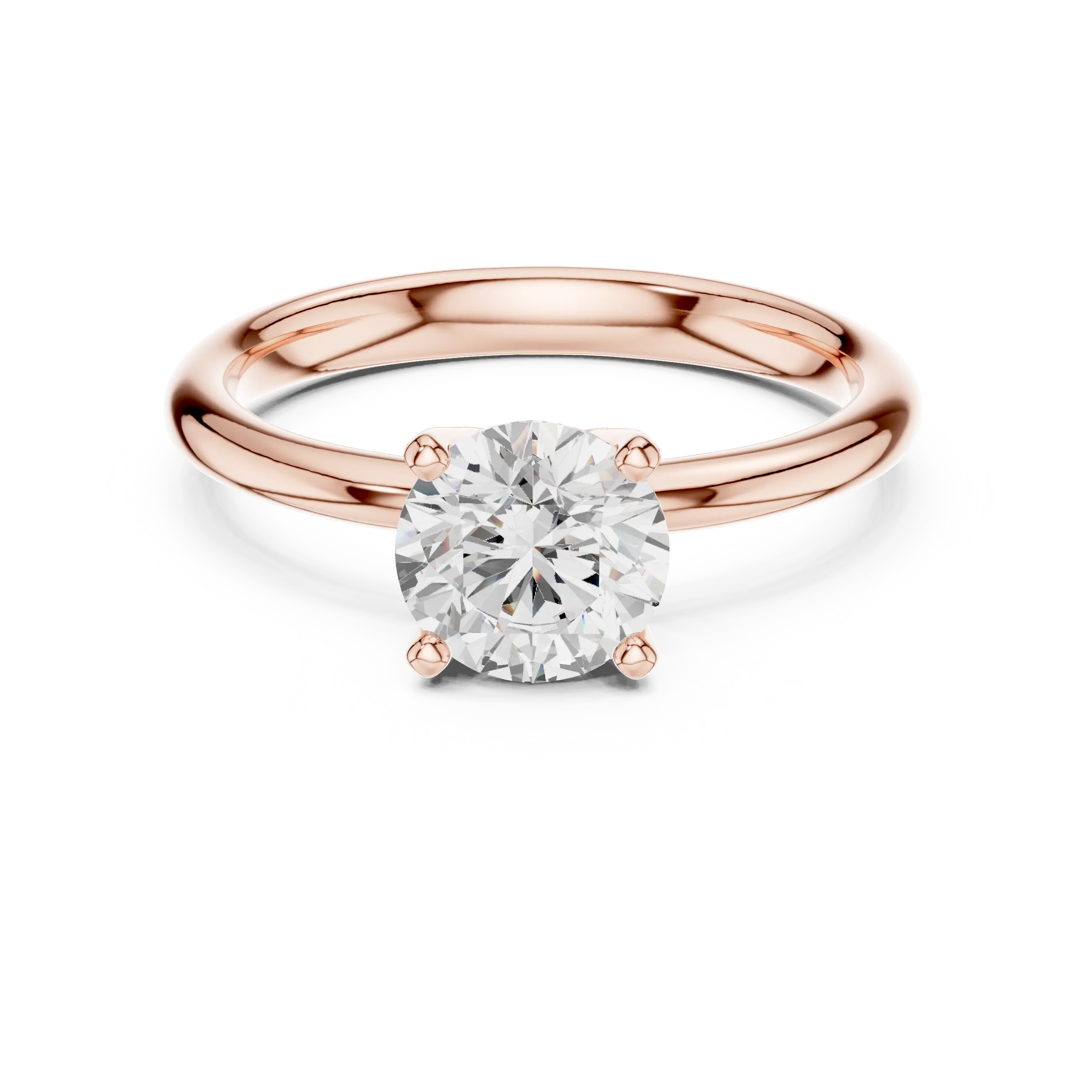 Round Brilliant Diamond Solitaire Engagement Ring in 14k White Gold