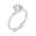 Round Brilliant Diamond Solitaire Engagement Ring in 14k White Gold