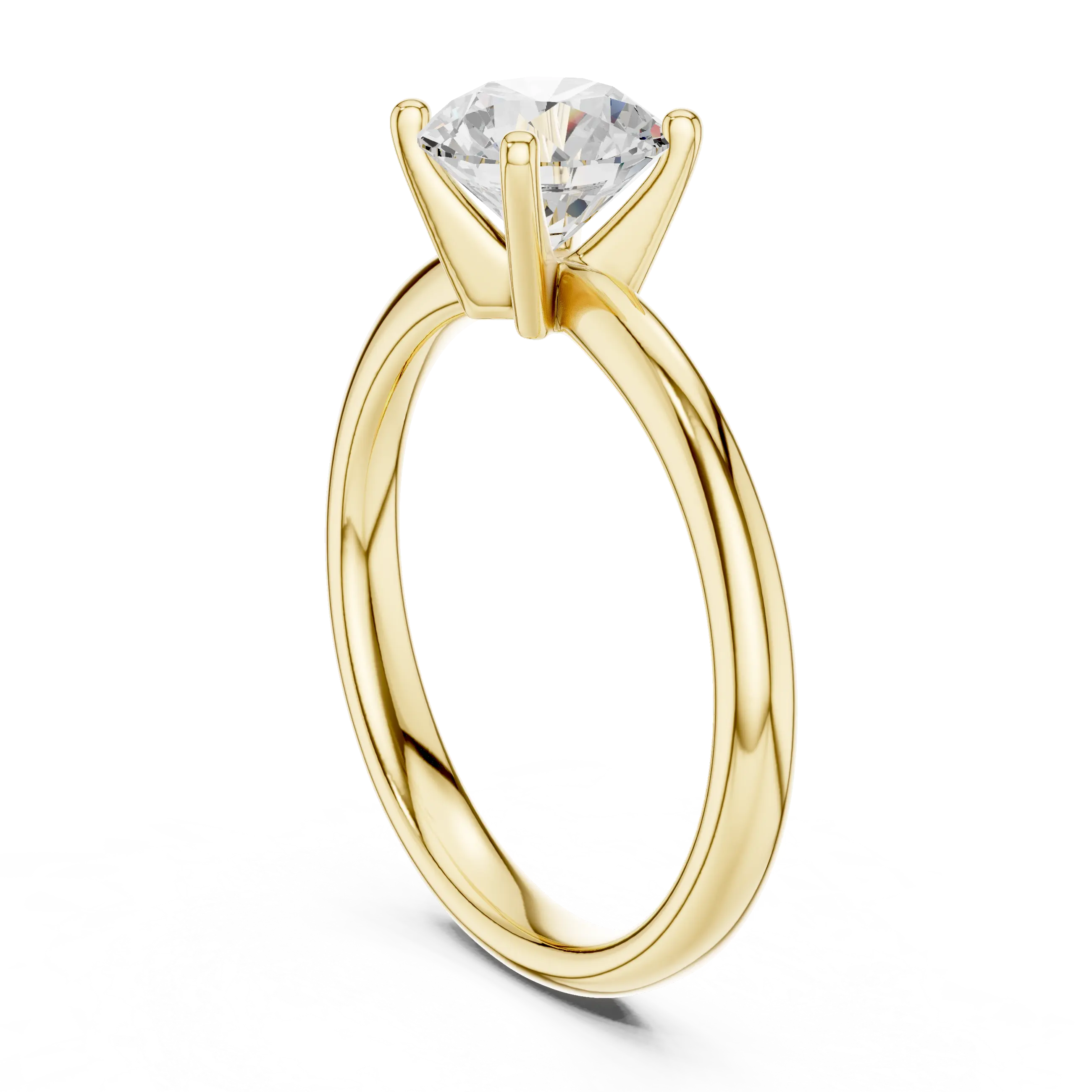 Round Brilliant Diamond Solitaire Engagement Ring in 14k White Gold