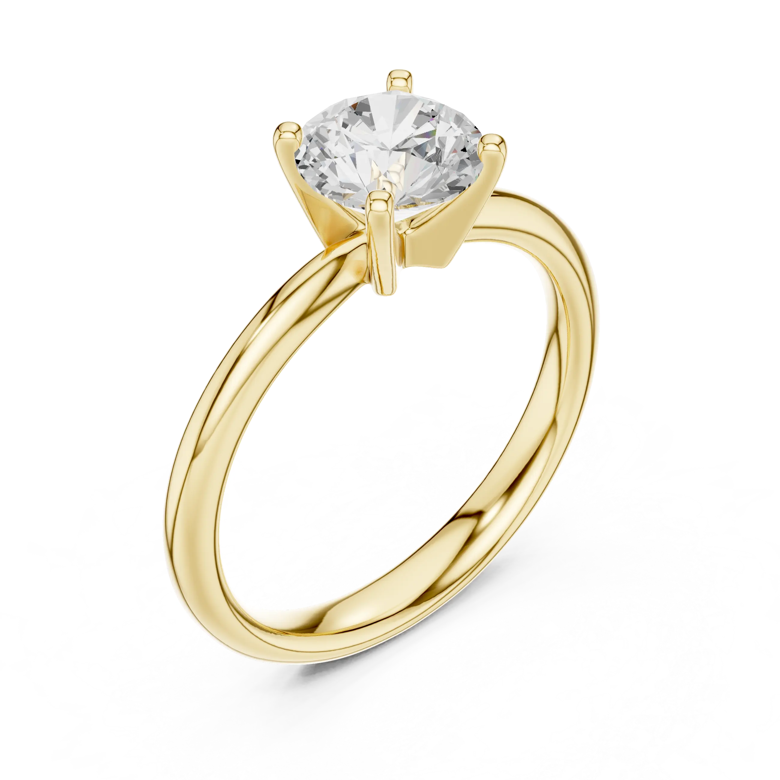 Round Brilliant Diamond Solitaire Engagement Ring in 14k White Gold