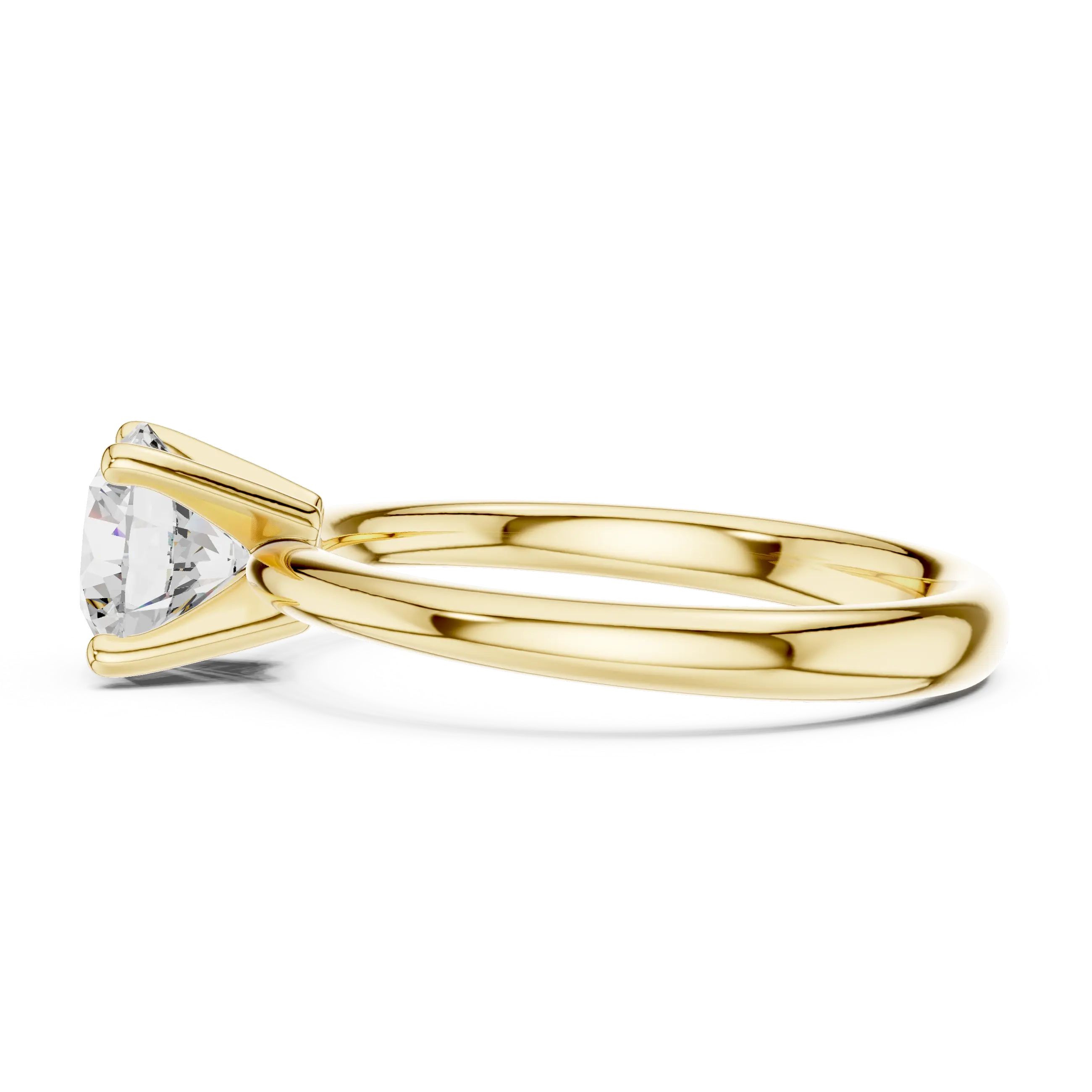 Round Brilliant Diamond Solitaire Engagement Ring in 14k White Gold