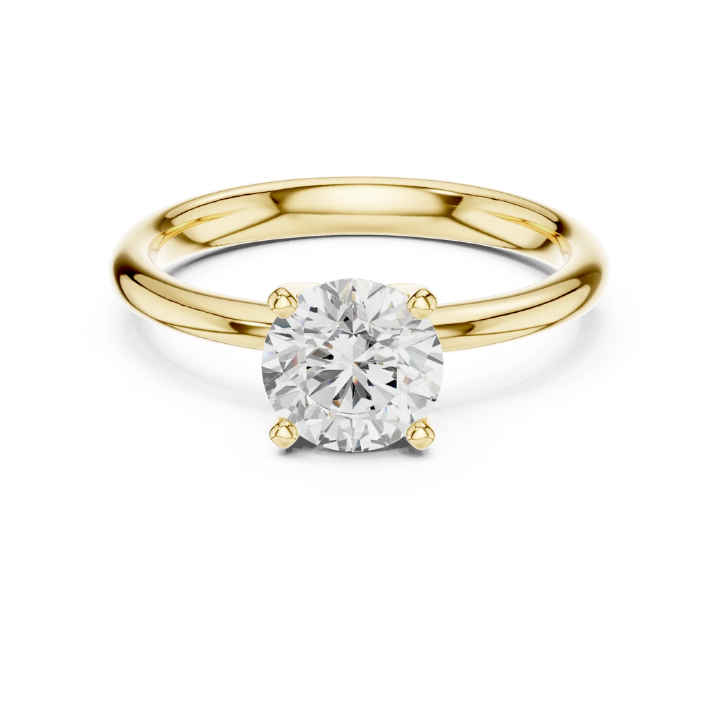 Round Brilliant Diamond Solitaire Engagement Ring in 14k White Gold