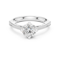 Round Diamond Milgrain-Beaded Engagement Ring in 18k Yellow Gold
