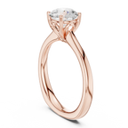 Round Brilliant Diamond Tulip Petal Solitaire Ring in 10k Rose Gold