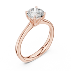 Round Brilliant Diamond Tulip Petal Solitaire Ring in 10k Rose Gold