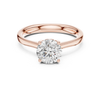 Round Brilliant Diamond Tulip Petal Solitaire Ring in 10k Rose Gold