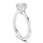 Round Brilliant Diamond Tulip Petal Solitaire Ring in 10k Rose Gold