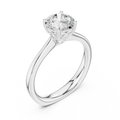 Round Brilliant Diamond Tulip Petal Solitaire Ring in 10k Rose Gold