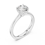 Round Brilliant Diamond Tulip Petal Solitaire Ring in 10k Rose Gold