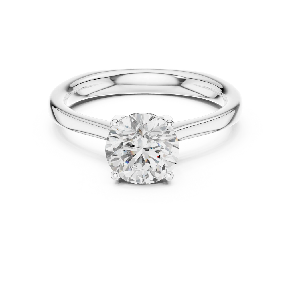 Round Brilliant Diamond Tulip Petal Solitaire Ring in 10k Rose Gold