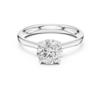 Round Brilliant Diamond Tulip Petal Solitaire Ring in 10k Rose Gold