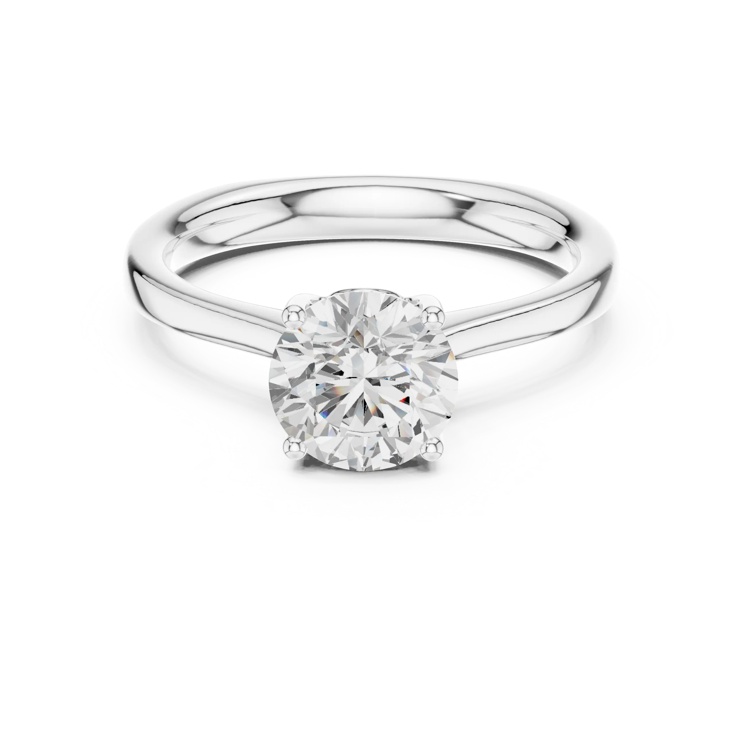 Round Brilliant Diamond Tulip Petal Solitaire Ring in 10k Rose Gold