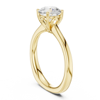Round Brilliant Diamond Tulip Petal Solitaire Ring in 10k Rose Gold