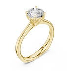 Round Brilliant Diamond Tulip Petal Solitaire Ring in 10k Rose Gold