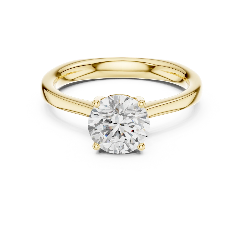 Round Brilliant Diamond Tulip Petal Solitaire Ring in 10k Rose Gold
