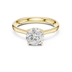 Round Brilliant Diamond Tulip Petal Solitaire Ring in 10k Rose Gold