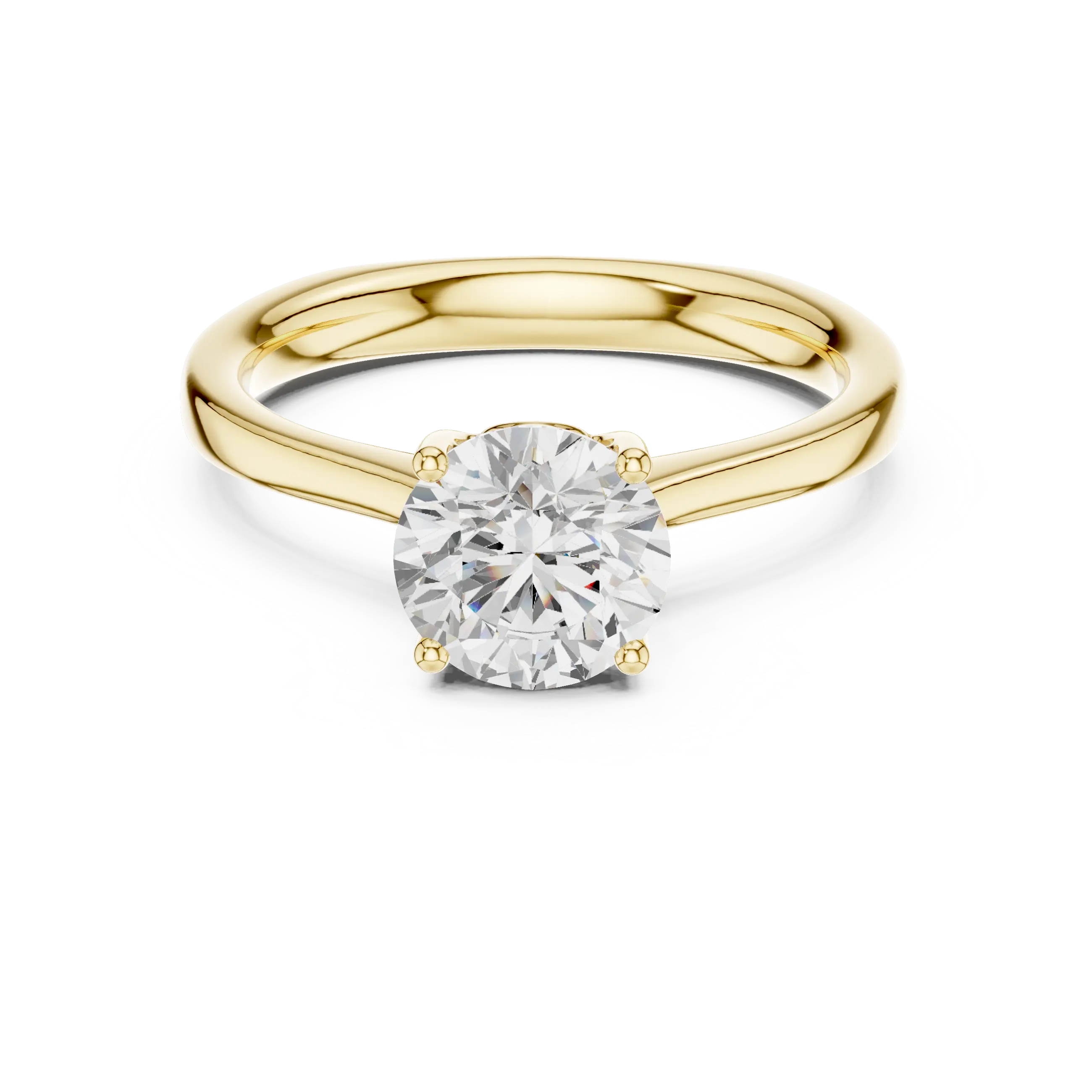Round Brilliant Diamond Tulip Petal Solitaire Ring in 10k Rose Gold