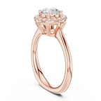 Round Brilliant Diamond Halo Engagement Ring in 14k Yellow Gold