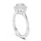 Round Brilliant Diamond Halo Engagement Ring in 14k Yellow Gold