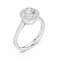 Round Brilliant Diamond Halo Engagement Ring in 14k Yellow Gold