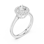 Round Brilliant Diamond Halo Engagement Ring in 14k Yellow Gold