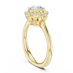 Round Brilliant Diamond Halo Engagement Ring in 14k Yellow Gold