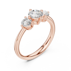 Round Brilliant Three-Stone Diamond Engagement Ring in 10k White Gold