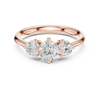 Round Brilliant Three-Stone Diamond Engagement Ring in 10k White Gold