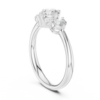 Round Brilliant Three-Stone Diamond Engagement Ring in 10k White Gold
